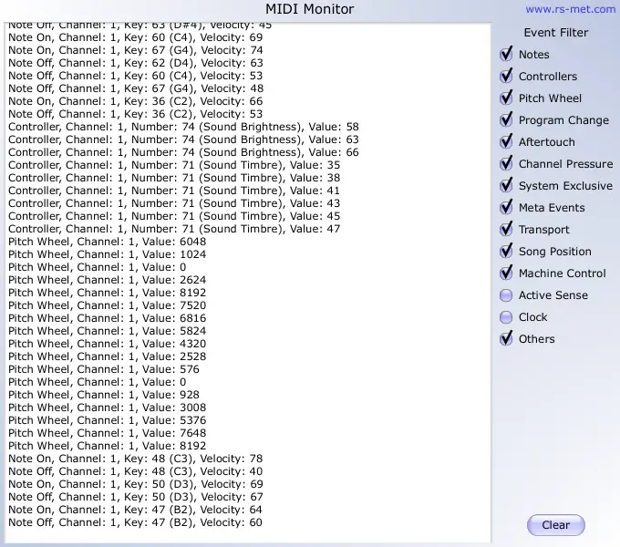 MIDI Monitor free studio-tool by rs-met