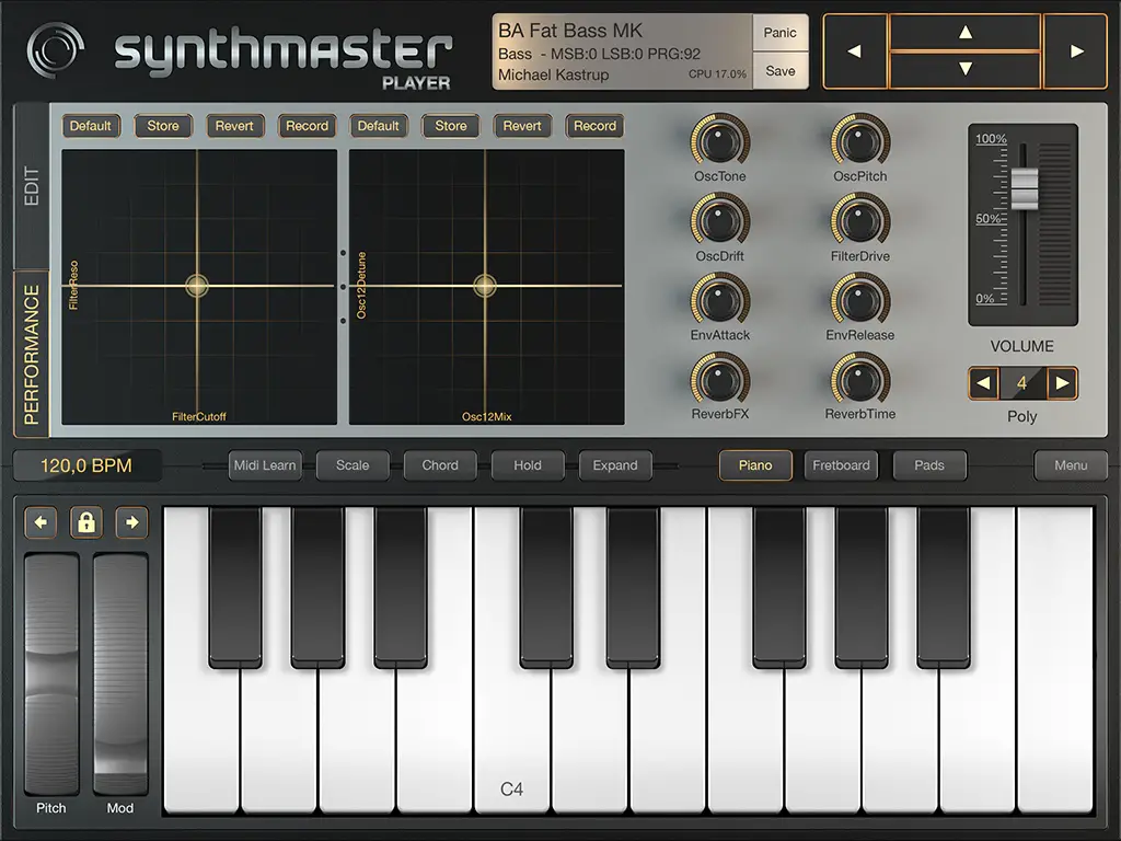 SynthMaster Player for iOS free software-synthesizer by KV331 Audio