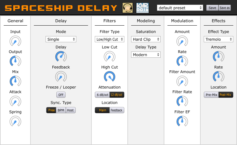 Spaceship Delay free delay by Musical Entropy