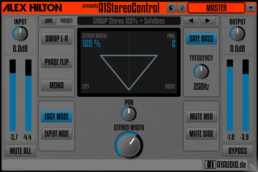 A1StereoControl free stereo-imaging by Alex Hilton / A1AUDIO
