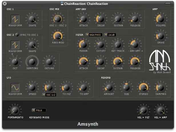 amsynth free software-synthesizer by nickdowell