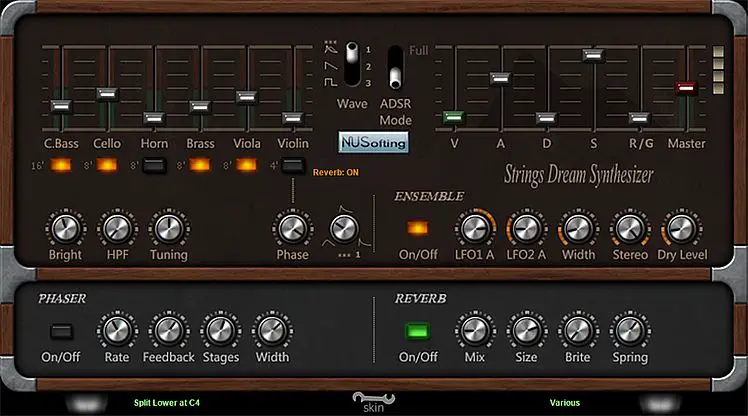 Strings Dream Synthesizer free software-synthesizer by NUSofting