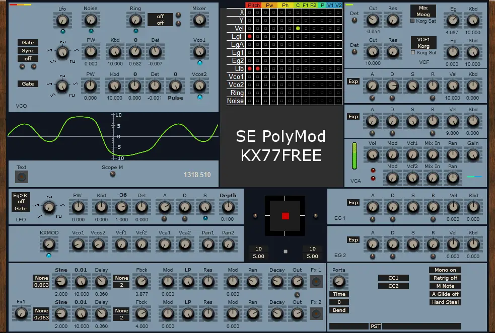 SE PolyMod KX free software-synthesizer by KX77FREE
