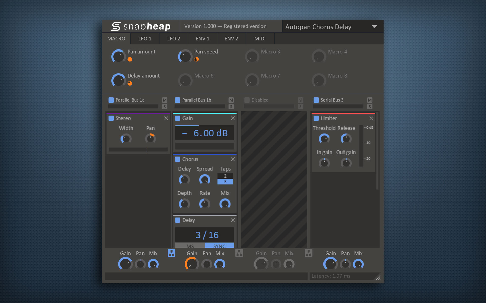 Snap Heap free multi-fx | distortion | flanger | phaser | eq | compressor | filter | lfo by kiloHearts