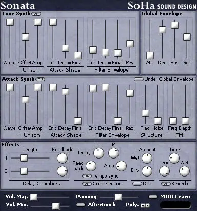 Sonata free software-synthesizer by SoHa Sound Design