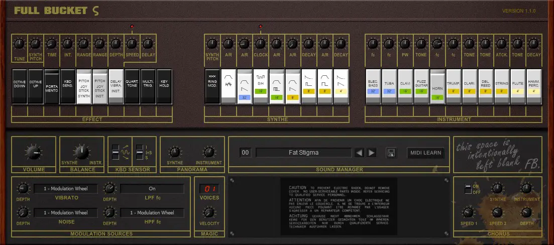 Stigma free software-synthesizer by Full Bucket Music