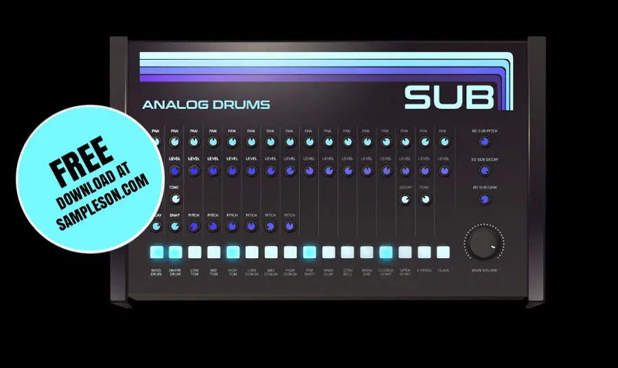 SUB. Free Analog Drums free drum-machine by Sampleson