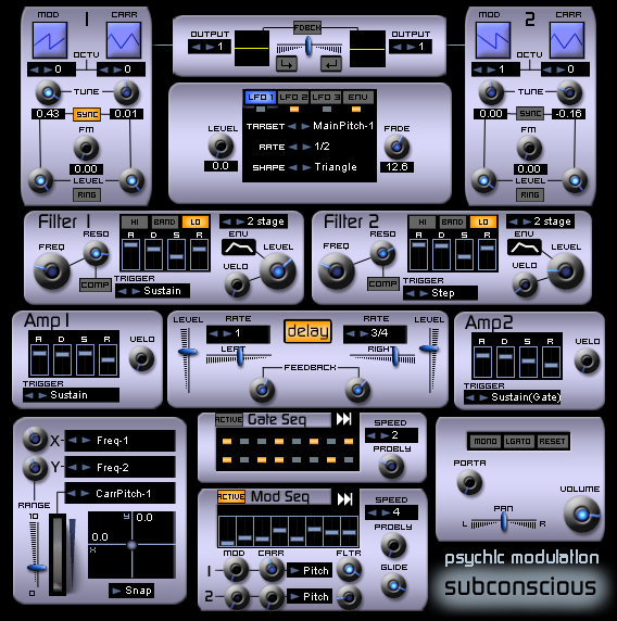 Subconscious free software-synthesizer by Psychic Modulation