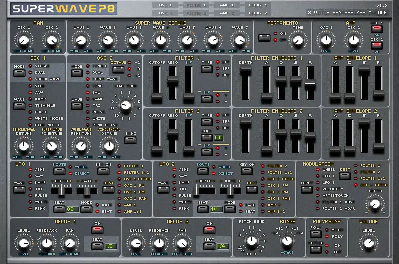 Superwave P8 free software-synthesizer by SuperWave
