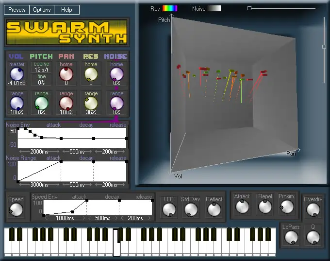 SwarmSynth free software-synthesizer by Anarchy Sound Software