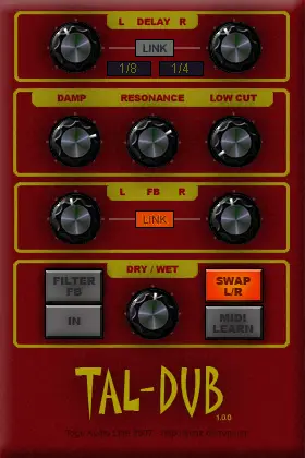 TAL-Dub free delay | echo | filter by Togu Audio Line