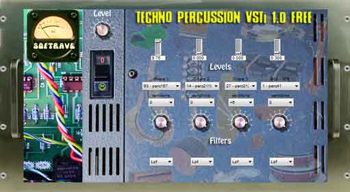 Techno Percussion free drum-machine by Softrave
