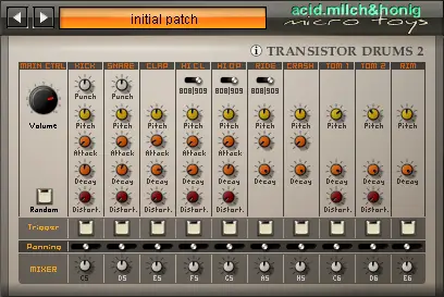 transistordrums free drum-machine by acid.milch&honig