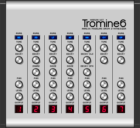 Tromine6 free drum-machine by MARVIN VST