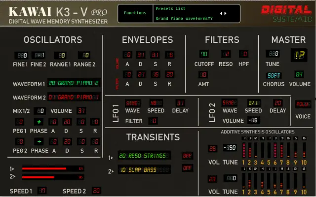 K3-Extended free software-synthesizer by Digital Systemic Emulations