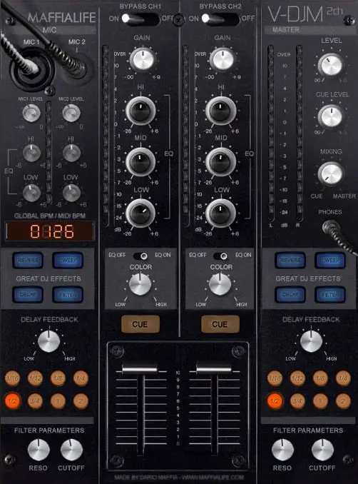 V-DJM 2ch free mixer by Dario Maffia