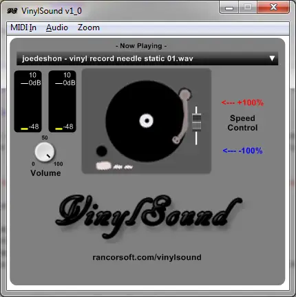 VinylSound free vinyl-emulator by Rancorsoft