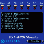 VST-MIDI Monitor free studio-tool by Cescato Musiktechnologie