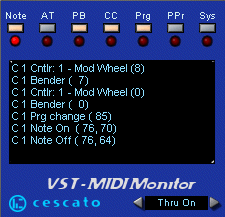 VST-MIDI Monitor free studio-tool by Cescato Musiktechnologie