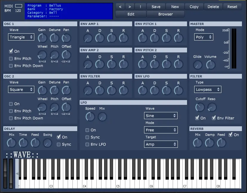 Wave free software-synthesizer by synthANDware