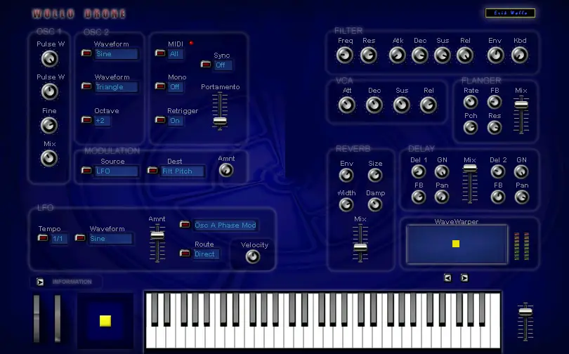 Wollo Drone free software-synthesizer by Erik Wollo