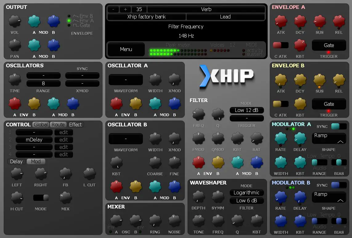 Xhip Synthesizer free software-synthesizer by aciddose