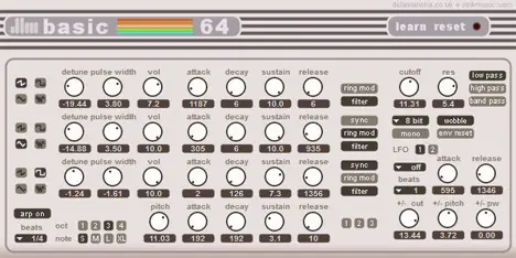 Basic 64 free synthesizer 8 bit emulation