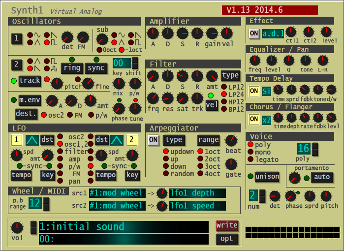 Synth1 Free Software Synthesizer VST by Daichi Lab